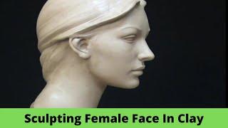 Sculpting female head in water based clay . Sculpting demo