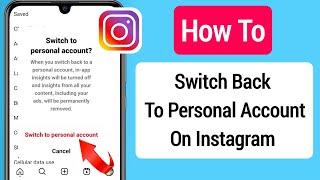 How To Switch Back To Personal Account On Instagram (Update 2023)