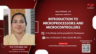 Introduction to Microprocessors and Microcontrollers | Prof. Priti Ashok Jain | Mastering Up