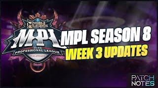 MPL PH SEASON 8 WEEK 3 UPDATE | PATCH NOTES