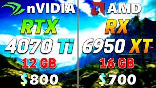 RTX 4070 Ti 12GB vs RX 6950 XT 16GB | PC Gameplay Tested