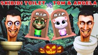 SKIBIDI TOILET VS TOM AND ANGELA | R.I.P TOM & ANGELA - AMONG US- MY TALKING TOM FRIENDS