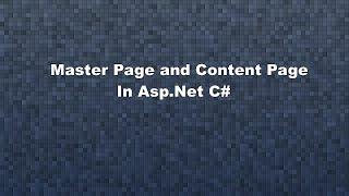 How to Create a Master Page and Content Page in ASP.NET