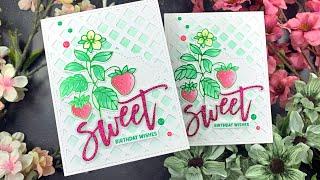 EASY No Coloring Hot Foiled Strawberry Cards | Waffle Flower