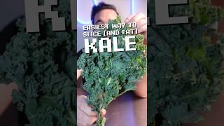 Easiest Way to Slice and Eat Kale #shorts