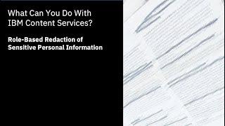 What Can I Do With Content Services? Role-based Redaction of Sensitive Personal Information