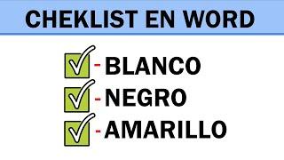 Insertar una casilla de verificación (checkbox o checklist) en Word