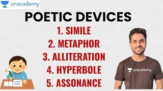 POETIC DEVICES - Simile, Metaphor, Alliteration, Hyperbole, Assonance