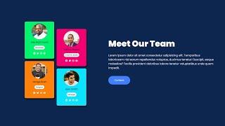 Responsive Our Team page design in HTML and CSS. HTML CSS our team section design