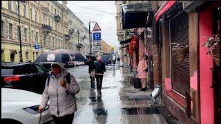 Walking Tour in St Petersburg, Russia №185 Another rainy morning in the center