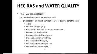 HEC-RAS and water Quality Part 5| Dr. Noor Muhammad Khan | UET Lahore