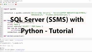 SQL Server (SSMS) - Python Tutorial