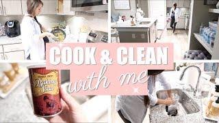 COOK AND CLEAN WITH ME 2018 // EASY DINNER IDEA  // NIGHTLY  CLEANING ROUTINE