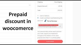 How to add prepaid discount in woocommcerce for free.