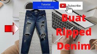 cara buat celana riped denim. buat celana robek-robek #shorts #short  #shortvideo