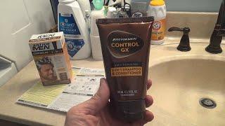 JUST FOR MEN CONTROL GX GREY REDUCING SHAMPOO AND CONDITIONER CUSTOMER REVIEW AND DEMONSTRATION