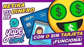  Como RETIRAR mi DINERO de YAPE card con y sin TARJETA | TUTORIAL BCP 2021