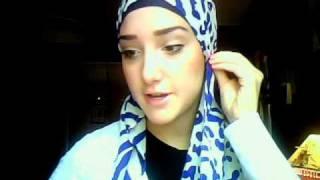 Hijab Tutorial #6 (Blue Zibra Wrap)