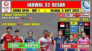 Jadwal China Open 2023 Hari Ini Day 1 R32 Live INEWS TV ~ JORJI vs NGUYEN ~ 9 Wakil Indonesia Day 1