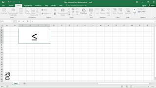 How to type Less Than or Equal to  Symbol in Excel