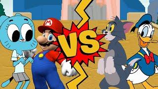 M.U.G.E.N. Battles | Mario/Nicole Watterson vs Tom/Donald Duck