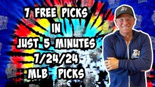 MLB Best Bets for Today Picks & Predictions Wednesday 7/24/24 | 7 Picks in 5 Minutes