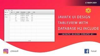 JavaFX TableView Include Database H2 || Load data on table view