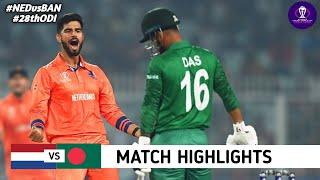 Bangladesh vs Netherlands World Cup 2023 28th Match Highlights 2023 | BAN vs NED 28th ODI Highlights