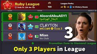 Only 3 Players in League 100 Cash  Level 999 Pro 8 ball pool