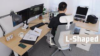 L-Shaped Photography Standing Desk Setup | How stay productive & organized