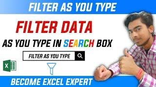 Filter as You Type in Excel || Create Dynamic Excel Filter- Extract Data as You Type