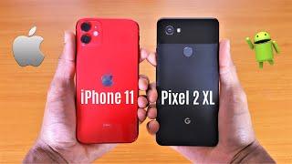 iPhone 11 iOS 14 Vs Pixel 2 XL Android 11 Speed Test