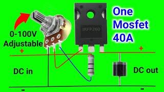 How To Make Adjustable Voltage Regulator Using MOSFET,DIY Voltage Controller Circuit