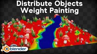 Distribute Objects using Weight Paint-Geometry Nodes (Blender Tutorial)
