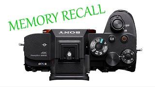 Sony a7SIII Memory Recall (how to set up mode dial)