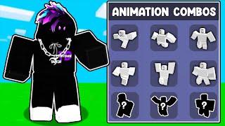 I tried every ANIMATION COMBO in Roblox Bedwars..
