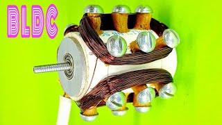 How to make bldc motor at home/Aamar Tech/DIY 3 coil 4 wire bldc motor/Brushless dc motor with ESC.