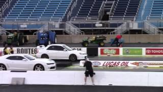 Subaru WRX STi (450+ HP) vs Camaro RS 1/4 Mile at Route 66 Raceway 7/24/15