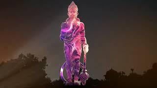 A Laser-light show of Lord Hanuman Ji Statue at Chattarpur Mandir by Sat Krishna Charitable Trust.