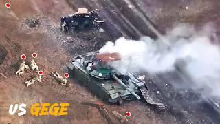 Footage! Ukrainian drone blows up Russian tanks and they...