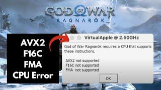 FIX God of War Ragnarok AVX2, F16C, and FMA CPU Errors | AVX2, F16C, FMA Error