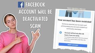 Fake Facebook violation message | Your Facebook Account Will Be Deactivated Scam Explained