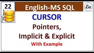 SQL Cursors | Cursors in Sql server | Cursor in database | T-SQL Cursor