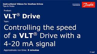 VLT® Drives: Controlling the speed of a VLT Drive with a 4-20 mA signal