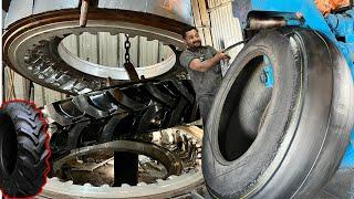11.2.24 Tractor Tyre Retreading Process Old to New | Small Tractor Tyre Retreading Process