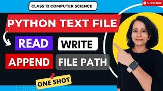 File Handling - Text File - ONE SHOT | Class 12 Computer Science | File Operations 