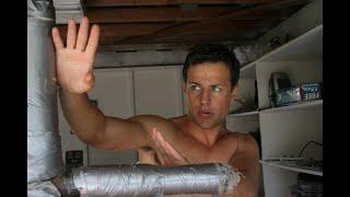 Actor, Louis Mandylor training on the steel dummy in the martial art of Sepaki.