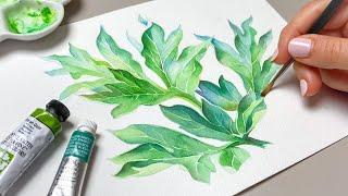 HOW TO PAINT REALISTIC GREEN LEAVES  Advanced + Beginner-Friendly Watercolor Techniques