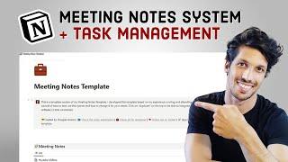 Meeting Notes System in Notion with Task Manager - Template