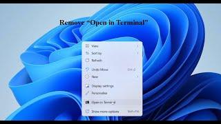Remove "Open in Windows Terminal" Window 11
